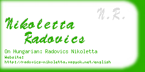 nikoletta radovics business card